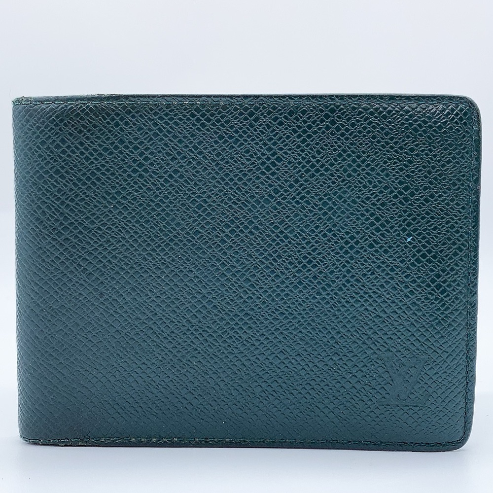 Louis Vuitton Six-Cards Bifold Pebbled Leather Wallet in Dark Green - Picture 1 of 14